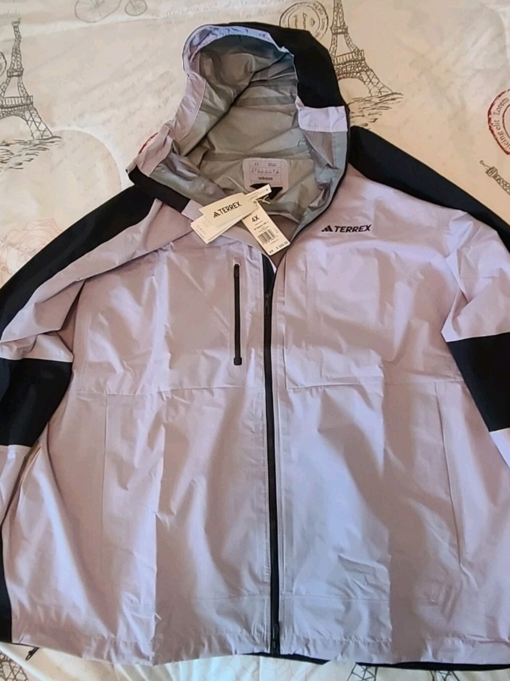 Adidas TERREX Xploric RAIN.RDY Jacket Plus Size 4X Big & Tall Purple/Black NWT
